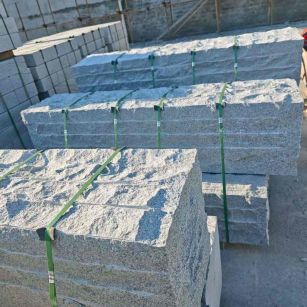 茂名芝麻白自然面整石 坐凳